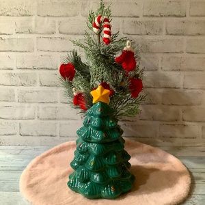 Retro Ceramic Christmas Tree Cookie Jar